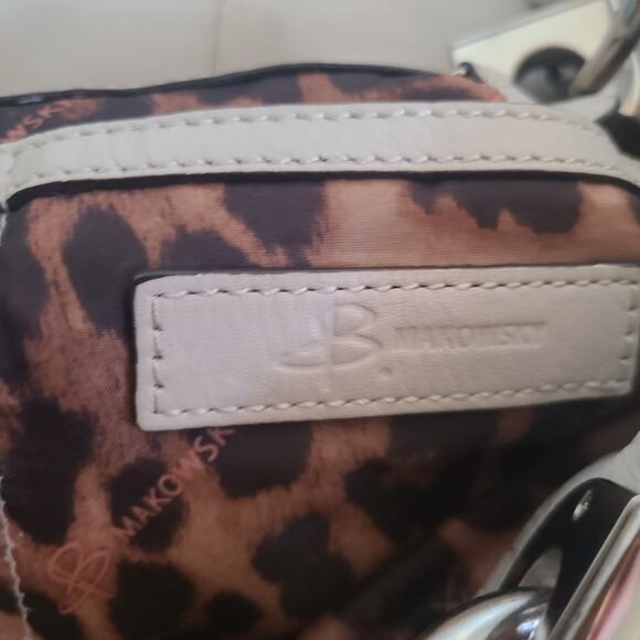 B. Makowsky Butter Soft Leather Large Tote Shoulder Bag Double Handle - Picture 2 of 16